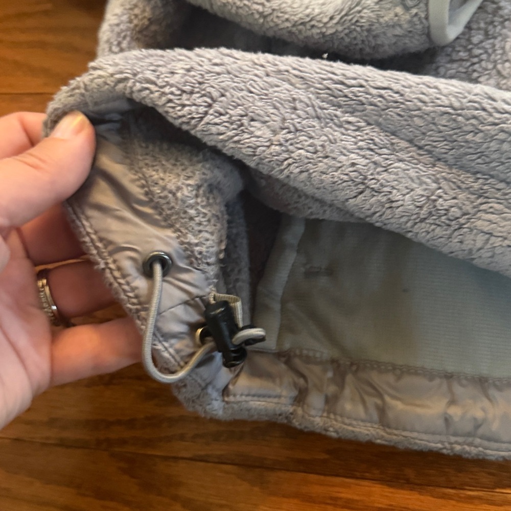Gray fuzzy North Face zip up - Picture 10 of 10